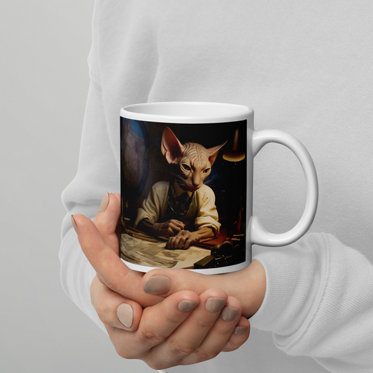 Sphynx Architect White glossy mug