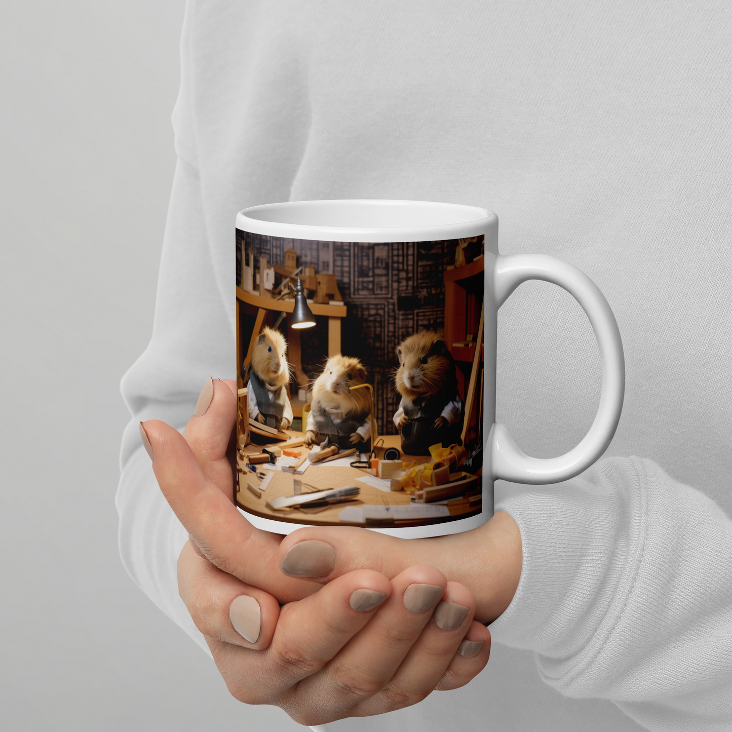 Guinea Pigs Architect White glossy mug