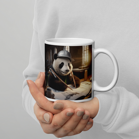 Panda Architect White glossy mug
