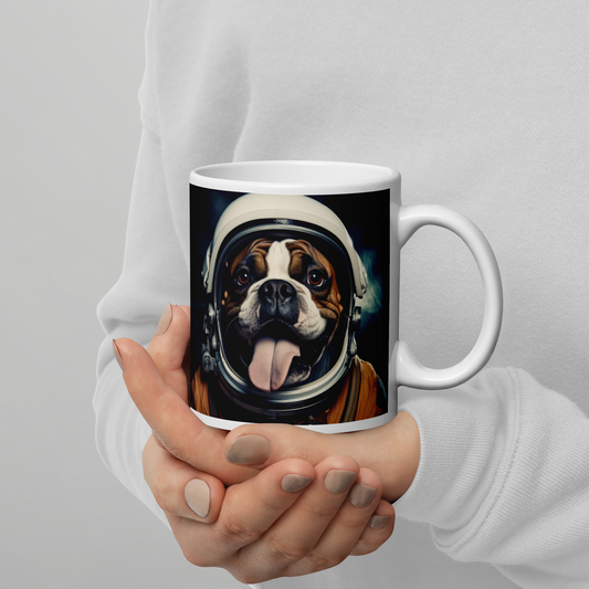 Boxer Astronaut White glossy mug