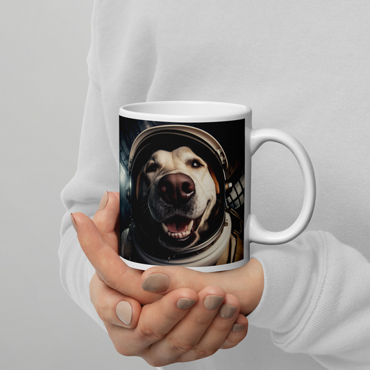 Labrador Retriever Astronaut White glossy mug