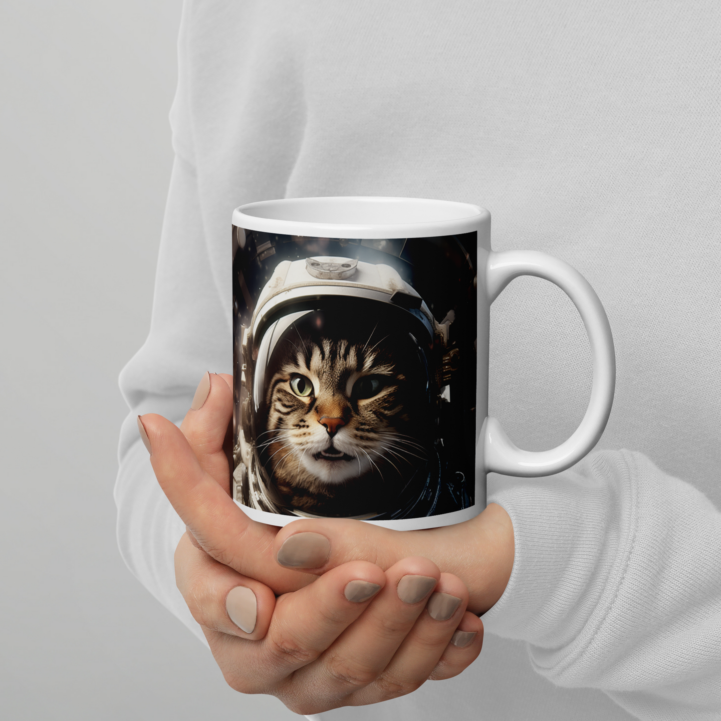 Bengal Astronaut White glossy mug