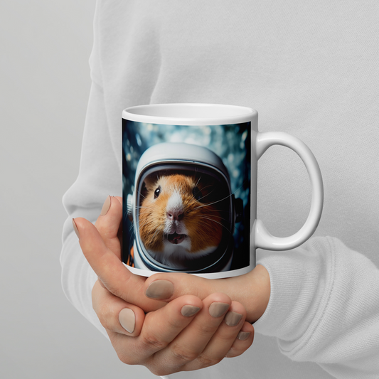 Guinea Pigs Astronaut White glossy mug