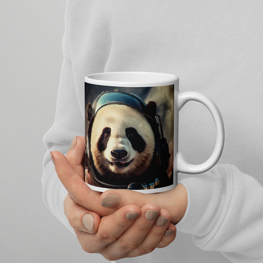 Panda Astronaut White glossy mug