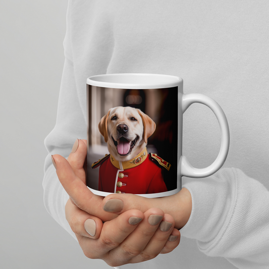 Labrador Retriever BritishRoyalGuard White glossy mug
