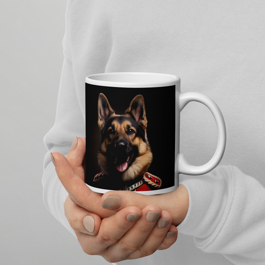 German Shepherd BritishRoyalGuard White glossy mug