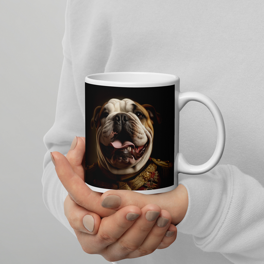 Bulldog BritishRoyalGuard White glossy mug