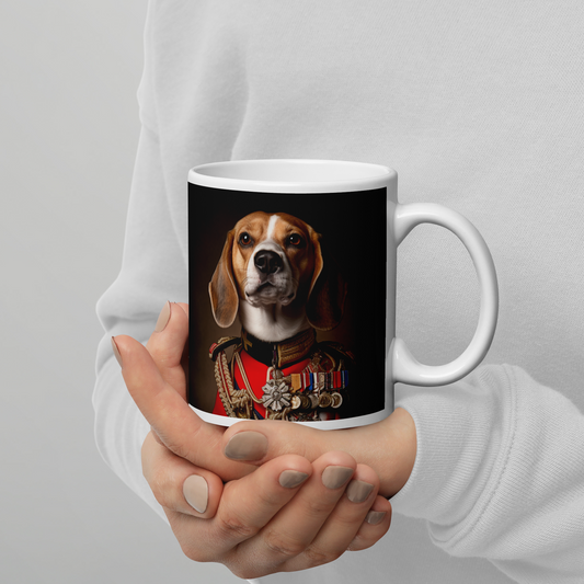 Beagle BritishRoyalGuard White glossy mug