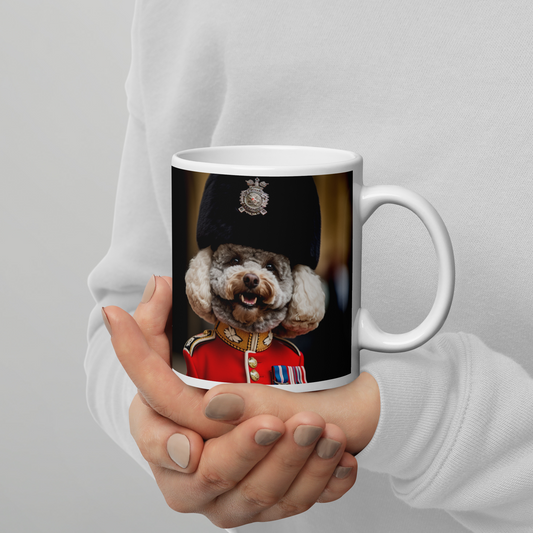 Poodle BritishRoyalGuard White glossy mug