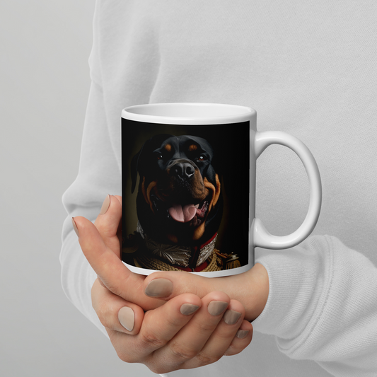 Rottweiler BritishRoyalGuard White glossy mug