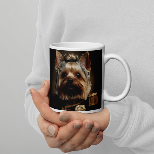 Yorkshire Terrier BritishRoyalGuard White glossy mug