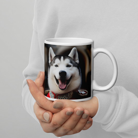 Siberian Husky BritishRoyalGuard White glossy mug