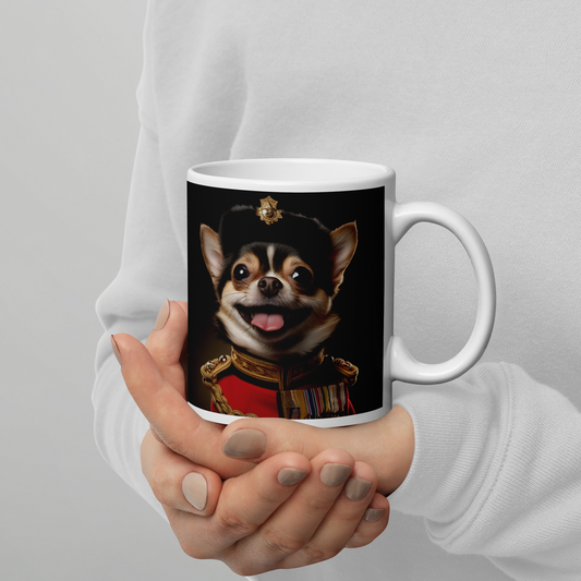 Chihuahua BritishRoyalGuard White glossy mug