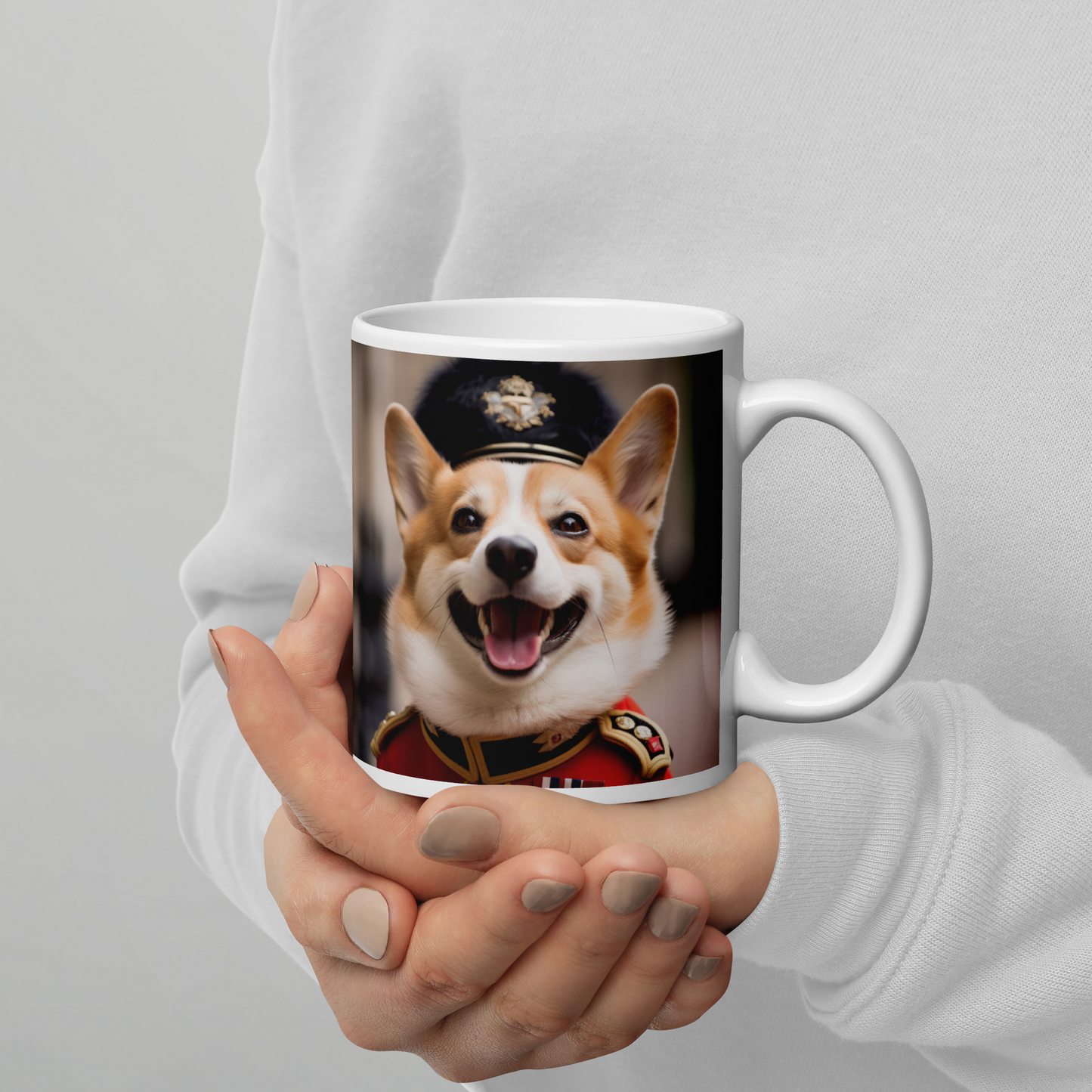 Pembroke Welsh Corgi BritishRoyalGuard White glossy mug