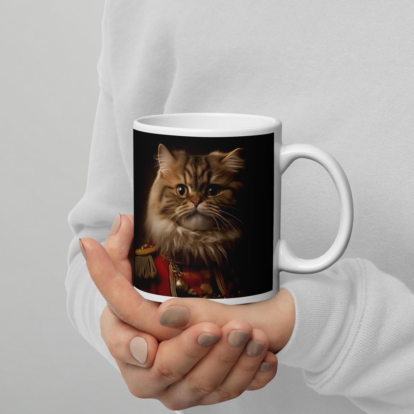 Maine Coon BritishRoyalGuard White glossy mug