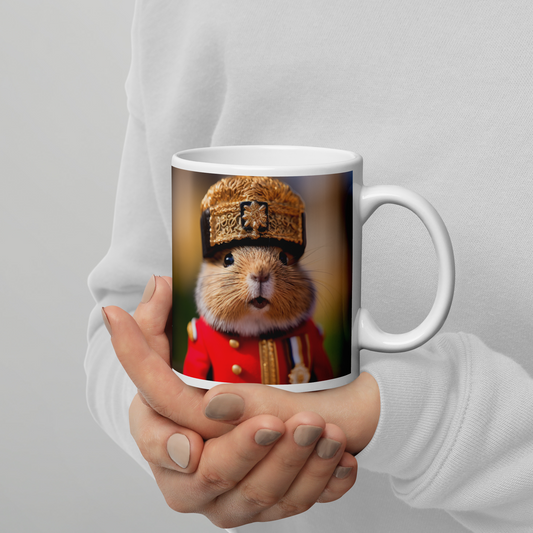 Guinea Pigs BritishRoyalGuard White glossy mug