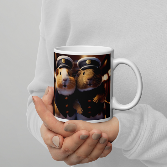 Guinea Pigs CruiseShipCaptain White glossy mug