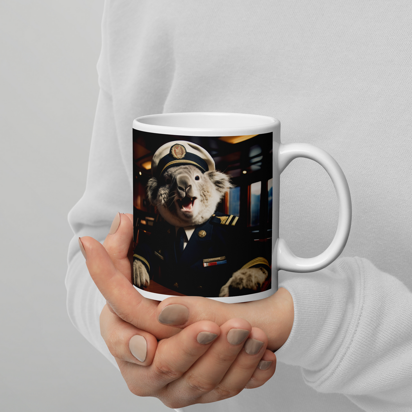 Koala CruiseShipCaptain White glossy mug