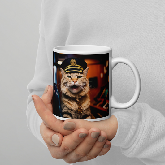 Bengal Navy Officer White glossy mug