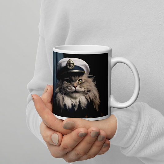 Persian Navy Officer White glossy mug