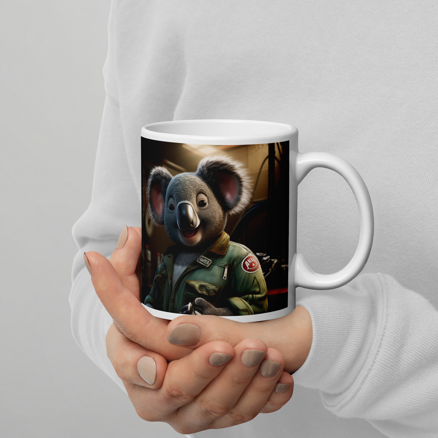 Koala AutoMechanic White glossy mug