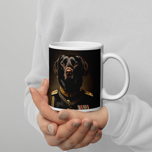 Labrador Retriever NavyOfficer White glossy mug