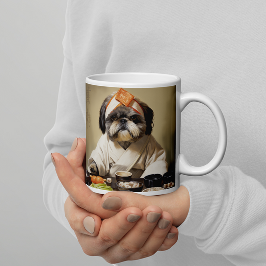 Shih Tzu Chef White glossy mug