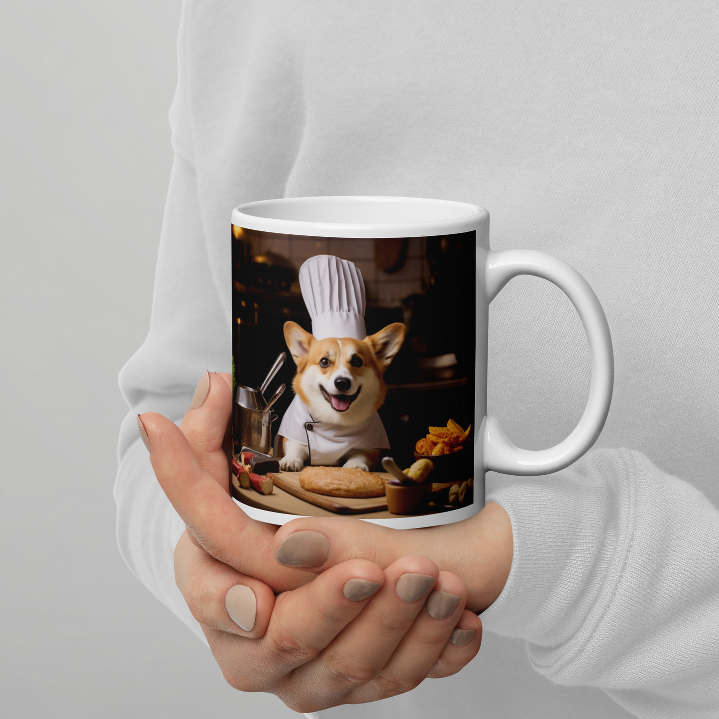 Pembroke Welsh Corgi Chef White glossy mug