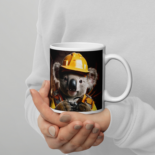 Koala ConstructionWorker White glossy mug